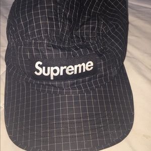 Grey / Gray grid Supreme cap / hat
